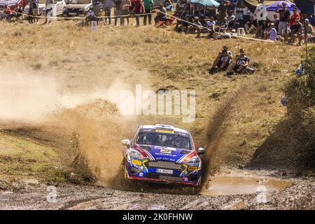 58 PAJARI Sami (fin), MALKONEN Enni (fin), Ford Fiesta Rally3, in azione durante il Rally dell'Acropoli Grecia 2022, 10th° round del WRC World Rally Car Championship 2022, dal 8 al 11 settembre 2022 a Lamia, Grecia - Foto: Nikos Katikis/DPPI/LiveMedia Foto Stock