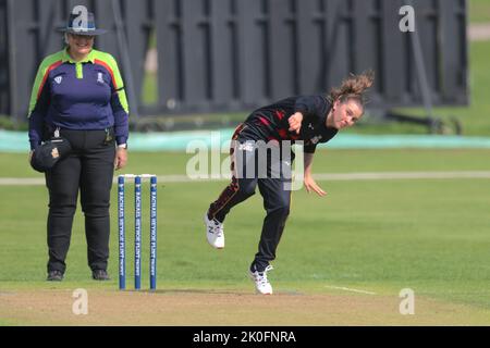 Beckenham, Regno Unito. 11 Settembre 2022. Londra, Regno Unito. Mentre le Stelle del Sud-Est prendono il Central Sparks nella partita Rachael Heyoe-Flint Trophy al County Ground, Beckenham. Credit: David Rowe/Alamy Live News Foto Stock