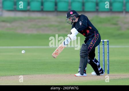 Beckenham, Regno Unito. 11 Settembre 2022. Londra, Regno Unito. Mentre le Stelle del Sud-Est prendono il Central Sparks nella partita Rachael Heyoe-Flint Trophy al County Ground, Beckenham. Credit: David Rowe/Alamy Live News Foto Stock