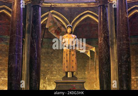 Cappella dedicata a Giovanna d'Arco (1412-1431) alla Cattedrale di Reims a Reims (Marne), Francia Foto Stock