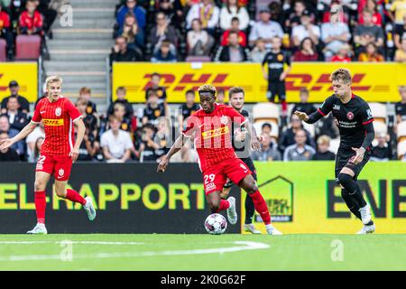 Farum, Danimarca. 11th Set, 2022. Mario Dorgeles (29) del FC Nordsjaelland visto durante la Superliga 3F partita tra FC Nordsjaelland e FC Midtjylland a destra al Dream Park a Farum. (Photo Credit: Gonzales Photo/Alamy Live News Foto Stock