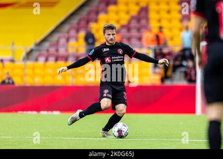 Farum, Danimarca. 11th Set, 2022. Anders Dreyer (36) del FC Midtjylland visto durante il Superliga match 3F tra FC Nordsjaelland e FC Midtjylland a destra al Dream Park di Farum. (Photo Credit: Gonzales Photo/Alamy Live News Foto Stock