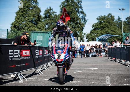 Circuit de Nevers Magny-Cours, Magny-Cours, Francia, 11 settembre 2022, N°1 Toprak Razgatlioglu TUR Yamaha YZF R1 Pata Yamaha con Brixx WorldSBK durante il Pirelli French Round 7 - Race2 - World Superbike - SBK Foto Stock