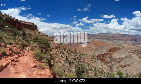 Vista panoramica aerea del South Kaibab Trail, Grand Canyon, USA Foto Stock