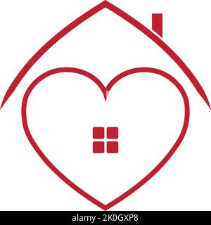 Casa, cuore, cura, aiutante, Logo Illustrazione Vettoriale