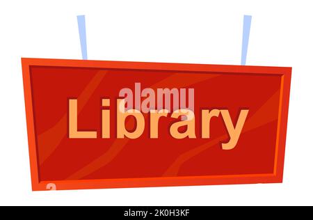 Insegna libreria - moderno design piatto unico isolato immagine Illustrazione Vettoriale