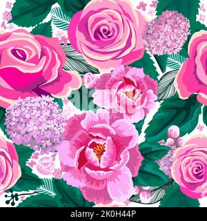 Rosa rose senza cuciture. Illustrazione vettoriale Illustrazione Vettoriale