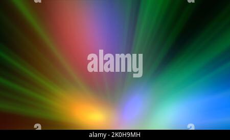 Tinte multicolore di sfondo. Illustrazione del rendering della luce 3d a colori Radiance Foto Stock