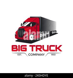 Modello di design logo aziendale logistico per grandi aziende di veicoli industriali Illustrazione Vettoriale