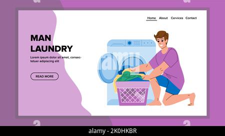 vettore lavanderia uomo Illustrazione Vettoriale