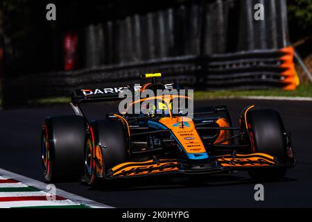 MONZA, Italia, 10 settembre 2022; # 4, Lando NORRIS, GBR, McLaren F1 Team, MCL35M, motore Mercedes, durante la Formula uno, F1, Gran Premio d'Italia, Grosser Foto Stock