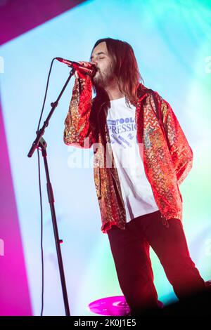 Millan Italia. 07 settembre 2022. La band australiana TAME IMPALA suona dal vivo sul palco all'Ippodromo SNAI San Siro durante il 'Milano Summer Festival'. Foto Stock