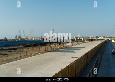 Vista spettacolare dello skyline di Mumbai, Mumbai, Bombay, Maharashtra, India, Foto Stock