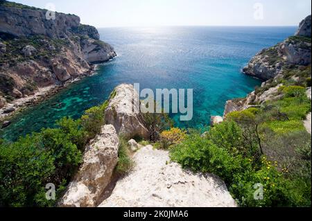 Cala Fighera, Cagliari, Sardegna, Italia Foto Stock