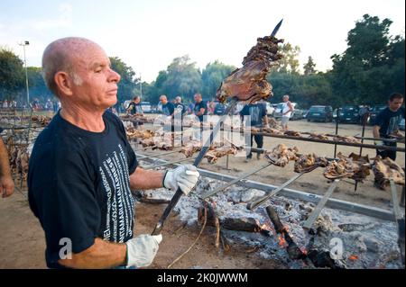 Festa della capra, sagra della capra, Santa Maria Navarrese, Baunei, Ogliastra, Sardegna, Italia, Foto Stock