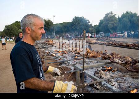 Festa della capra, sagra della capra, Santa Maria Navarrese, Baunei, Ogliastra, Sardegna, Italia, Foto Stock