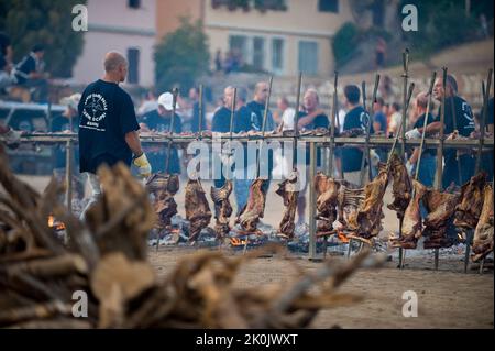 Festa della capra, sagra della capra, Santa Maria Navarrese, Baunei, Ogliastra, Sardegna, Italia, Foto Stock