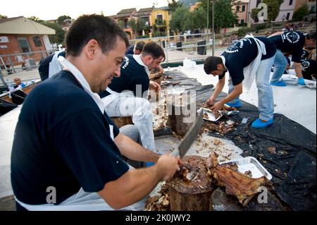 Festa della capra, sagra della capra, Santa Maria Navarrese, Baunei, Ogliastra, Sardegna, Italia, Foto Stock