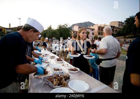 Festa della capra, sagra della capra, Santa Maria Navarrese, Baunei, Ogliastra, Sardegna, Italia, Foto Stock