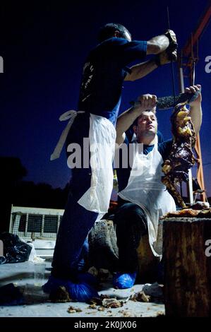 Festa della capra, sagra della capra, Santa Maria Navarrese, Baunei, Ogliastra, Sardegna, Italia, Foto Stock