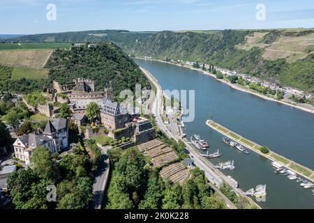 Castello di Rheinfels, Burg Rheinfels, San Goar, Valle del Reno, Germania Foto Stock