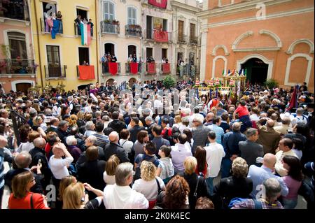 Cagliari, Sant'Efisio tradizionale evento, la più importante festa religiosa in Sardegna, Italia, Europa Foto Stock