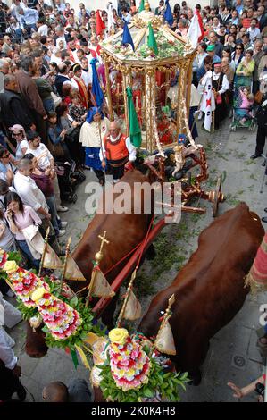 Sant'Efisio tradizionale evento, la più importante festa religiosa in Sardegna, Cagliari, Italia, Europa Foto Stock