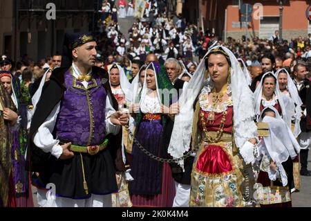 Cagliari, Sant'Efisio tradizionale evento, la più importante festa religiosa in Sardegna, Italia, Europa Foto Stock