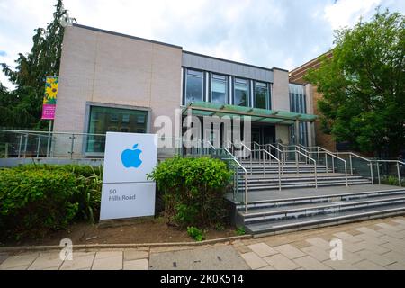 Un computer Apple aziendale, business, ingresso edificio centro di ricerca. A Cambridge, Inghilterra, Regno Unito. Foto Stock