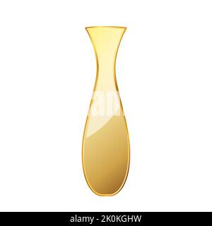 Vaso d'oro. Vaso in oro lucido isolato su sfondo bianco. Illustrazione vettoriale. Illustrazione Vettoriale