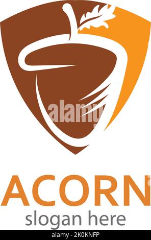 Modello vettoriale di illustrazione del logo Acorn Illustrazione Vettoriale