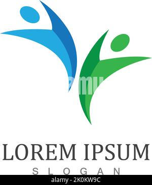 Comunità di persone care logo e modello di simboli Illustrazione Vettoriale