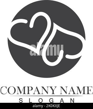 Amore Logo e simboli template vettoriale icone app Illustrazione Vettoriale