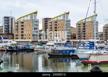 Limehouse Basin a Londra, Regno Unito Foto Stock