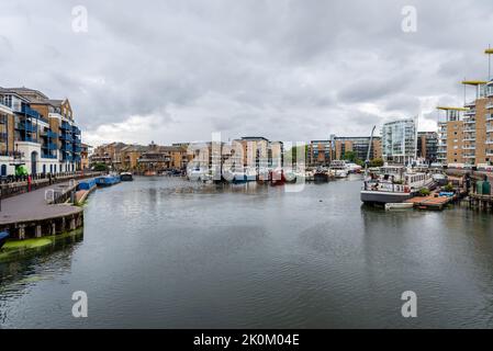 Limehouse Basin a Londra, Regno Unito Foto Stock