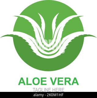 Illustrazione del modello vettoriale del logo Aloevera Illustrazione Vettoriale