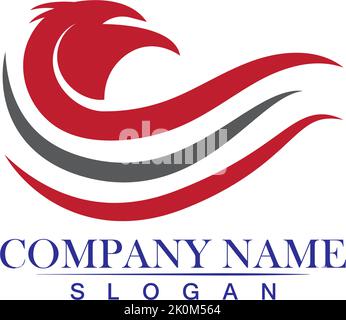 Falcon Logo ala Modello icona vettore design Illustrazione Vettoriale