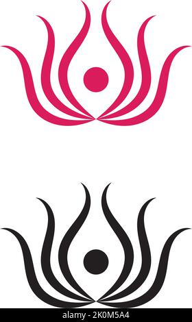 Vettore di bellezza fiori di loto design logo icona del modello Illustrazione Vettoriale