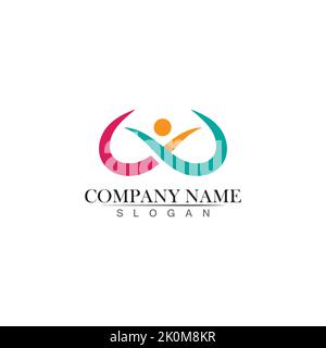 Adozione e community care Logo modello icona vettore Illustrazione Vettoriale