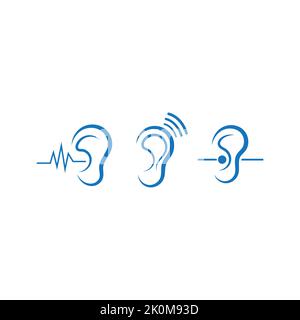 Vettore icona con logo EAR Hearing Illustrazione Vettoriale