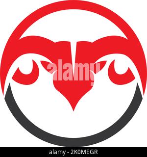 Modello icone logo vettore RAM Horns Illustrazione Vettoriale