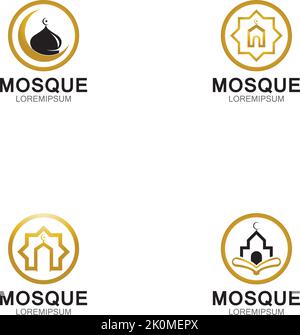 Simbolo moderno della moschea o modello di icona Illustrazione Vettoriale