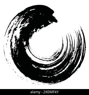 Enso Zen disegno tratto pennello circolare Illustrazione Vettoriale