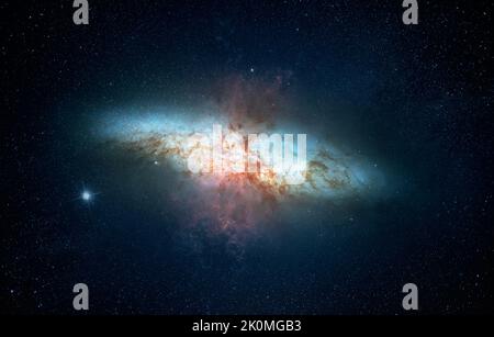 Nebulose e galassie nello spazio. Foto Stock