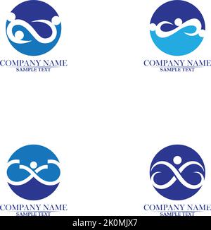 Infinity People Adoption and community care Logo template vector Illustrazione Vettoriale