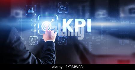 KPI Key Performance Indicator Business Internet Technology Concept on Virtual Schermo Foto Stock
