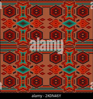 Un ornamento tradizionale dei popoli e dei paesi australiani, in cui i colori saturi attraggono fortuna e ricchezza. Tappeti tessuti da donna con ornam Illustrazione Vettoriale
