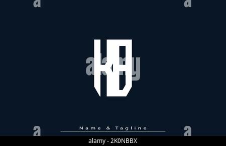 Lettere alfabetiche iniziali logo monogramma KB , BK Illustrazione Vettoriale