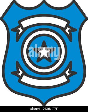 Icona distintivo della polizia. Contorno modificabile con disegno