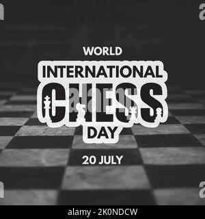 World International Chess Day 20th LUGLIO - illustrazione della Giornata degli Scacchi vettoriali Illustrazione Vettoriale